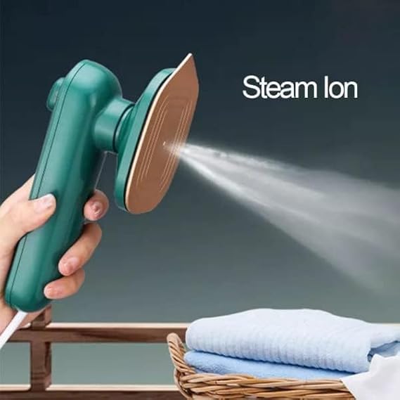 FloraGlow Mini Portable Iron Steam iron Wrinkle remover Steam generator Dry and Wet Ironing ini Household Garment Steam Iron Temperature Ironing Pointed Front Design